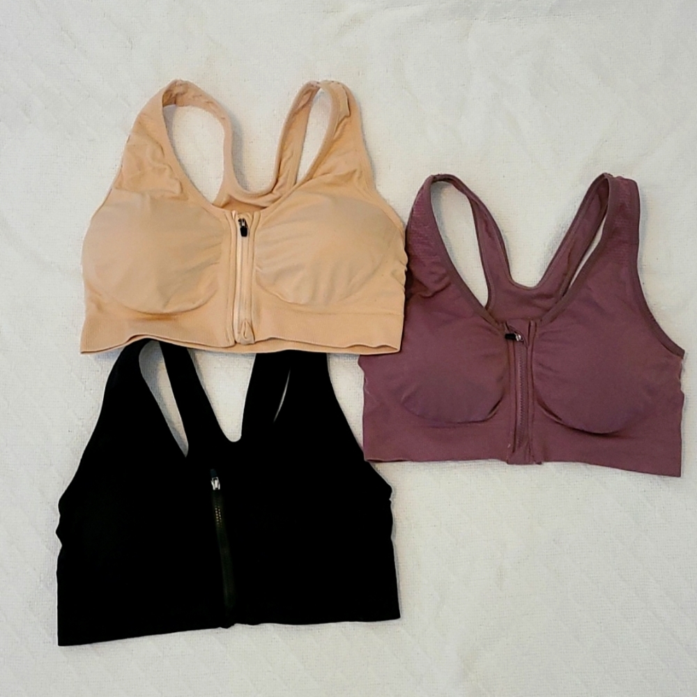 Zip front sports bras (3)